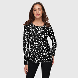 Лонгслив женский Черный камуфляж, цвет: 3D-принт — фото 2