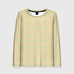 Лонгслив женский Color beige green crosses, цвет: 3D-принт