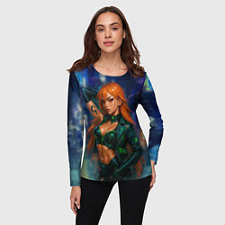 Лонгслив женский Нами киберпанк реализм, цвет: 3D-принт — фото 2