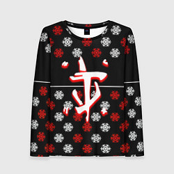 Лонгслив женский Doom winter pattern steel, цвет: 3D-принт