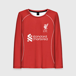 Лонгслив женский Салах, Ливепрпуль домашняя форма 2025 2026, цвет: 3D-принт