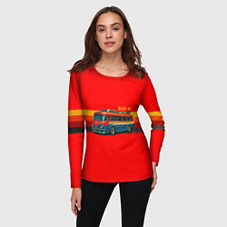 Лонгслив женский Ретро автобус ЗИУ-6, цвет: 3D-принт — фото 2