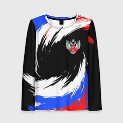 Лонгслив женский Федерация бокса РФ - краска, цвет: 3D-принт