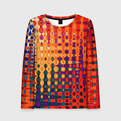 Женский лонгслив Красно-жёлтый абстракция