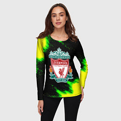 Лонгслив женский Ливерпуль кислотные краски, цвет: 3D-принт — фото 2