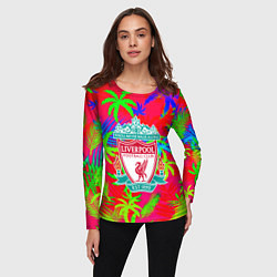 Лонгслив женский Liverpool тропический неон, цвет: 3D-принт — фото 2