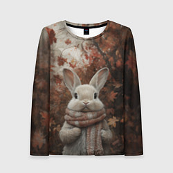 Женский лонгслив Зайчишка в шарфе