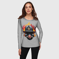 Лонгслив женский Пожарник, цвет: 3D-принт — фото 2