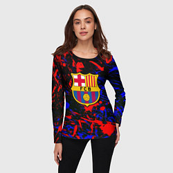Лонгслив женский Барселона абстрактные краски, цвет: 3D-принт — фото 2