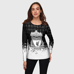 Лонгслив женский Liverpool японские символы краски, цвет: 3D-принт — фото 2
