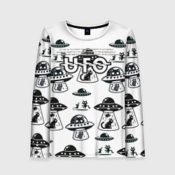 Лонгслив женский UFO и котики, цвет: 3D-принт