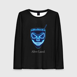 Женский лонгслив Neon skull cocktail