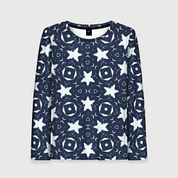 Женский лонгслив Звезды, квадраты, сердечки