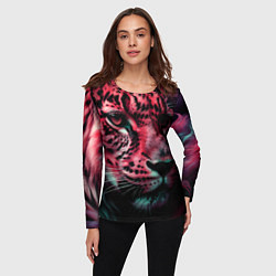 Лонгслив женский Фантастический розовый леопард, цвет: 3D-принт — фото 2