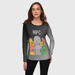 Лонгслив женский Я NPC без эмоций, цвет: 3D-принт — фото 2