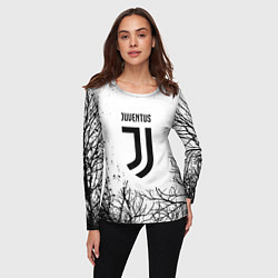 Лонгслив женский Ювентус черные деревья, цвет: 3D-принт — фото 2