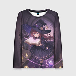 Лонгслив женский Аниме Ведьма Читает Книгу Заклинаний, цвет: 3D-принт