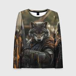 Лонгслив женский Волк с мечом, цвет: 3D-принт