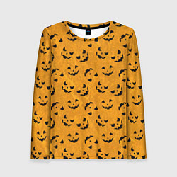 Женский лонгслив Страшно веселый паттерн на Halloween