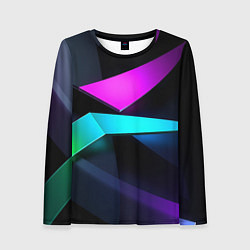 Лонгслив женский Neon colored geometric, цвет: 3D-принт