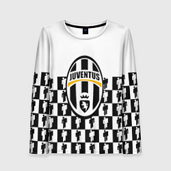 Лонгслив женский Juventus болельщики паттерн, цвет: 3D-принт