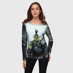 Лонгслив женский Шрек панк в доспехах, цвет: 3D-принт — фото 2