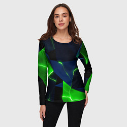 Лонгслив женский Neon tile green, цвет: 3D-принт — фото 2