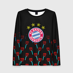 Женский лонгслив Бавария Мюнхен розы паттерн