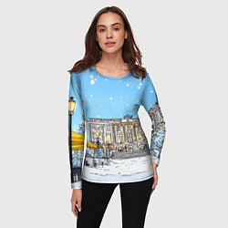 Лонгслив женский Новогодний день в Москве, цвет: 3D-принт — фото 2