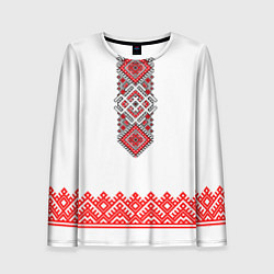 Женский лонгслив Славянская вышиванка с узорами и оберегом