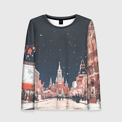 Лонгслив женский Праздничная ночь в Москве, цвет: 3D-принт