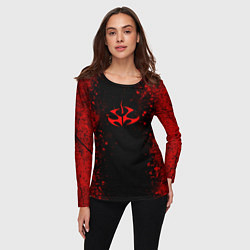 Лонгслив женский Эмблема hitman на черном фоне, цвет: 3D-принт — фото 2