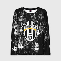 Женский лонгслив Ювентус текстура руки краски