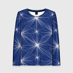 Лонгслив женский Звезды на синем фоне, цвет: 3D-принт