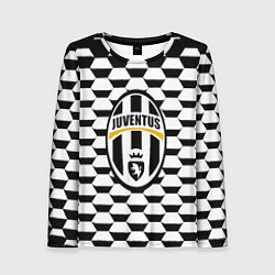 Женский лонгслив Juventus геометрия черно белая