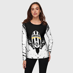 Лонгслив женский Ювентус краски всплеск текстура, цвет: 3D-принт — фото 2