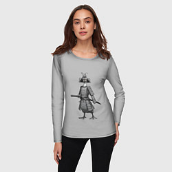 Лонгслив женский Гусь-самурай с катаной, цвет: 3D-принт — фото 2