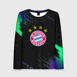 Лонгслив женский Бавария Мюнхен краски текстура, цвет: 3D-принт