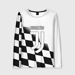 Лонгслив женский Ювентус клетка краски, цвет: 3D-принт