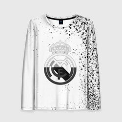 Женский лонгслив Реал Мадрид черно белые краски