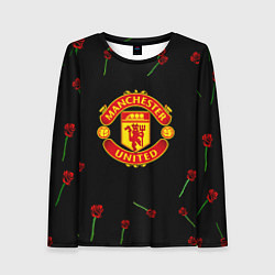 Женский лонгслив Манчестер Юнайтед розы