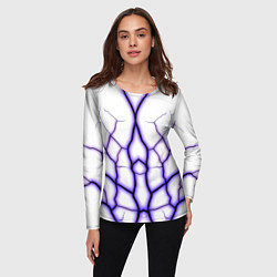 Лонгслив женский Color white purple, цвет: 3D-принт — фото 2