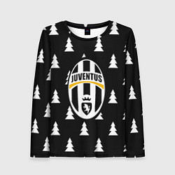 Лонгслив женский Ювентус ёлочки паттерн, цвет: 3D-принт