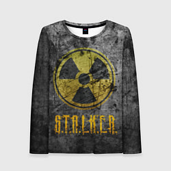 Лонгслив женский Сталкер - знак на сером, цвет: 3D-принт