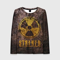 Лонгслив женский Stalker - знак на ржавой поверхности, цвет: 3D-принт