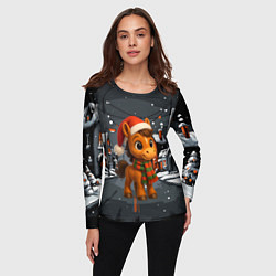 Лонгслив женский Новогодняя лошадка 2026 год, цвет: 3D-принт — фото 2