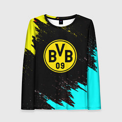 Лонгслив женский Borussia краски штрихи, цвет: 3D-принт