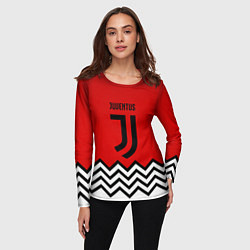 Лонгслив женский Ювентус полосы спорт, цвет: 3D-принт — фото 2