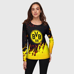 Лонгслив женский Borussia краски соты, цвет: 3D-принт — фото 2