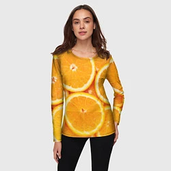 Лонгслив женский Апельсин, цвет: 3D-принт — фото 2